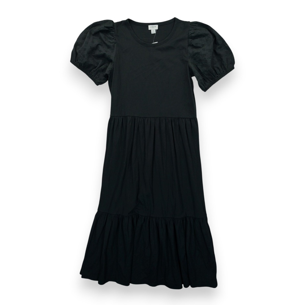 NWT J. Crew Eyelet Puff Sleeve Tiered Midi Dress Women's - Size XS ~ 100% Cotton
